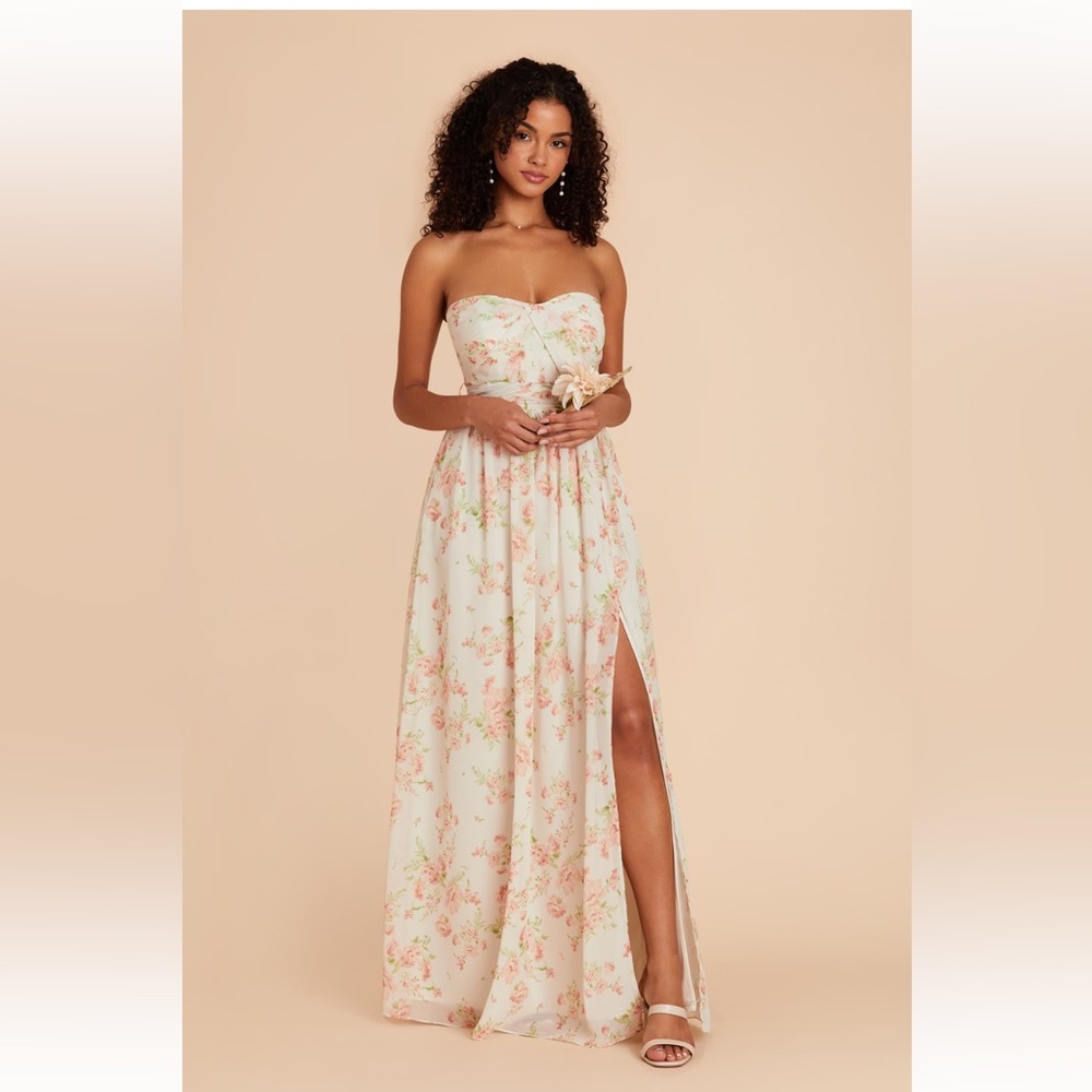 Birdy Grey Strapless Floral Dress in Cream and Pink